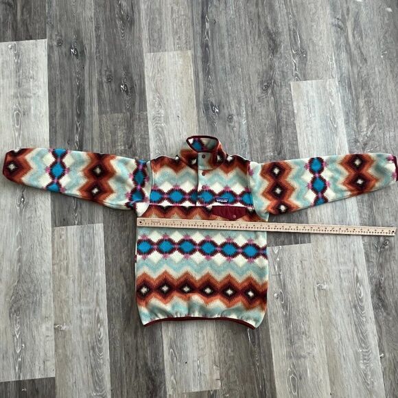 Patagonia Synchilla Snap T Fleece Timber Twist Aztec Pullover Cinder Red Size XS - Picture 6 of 15